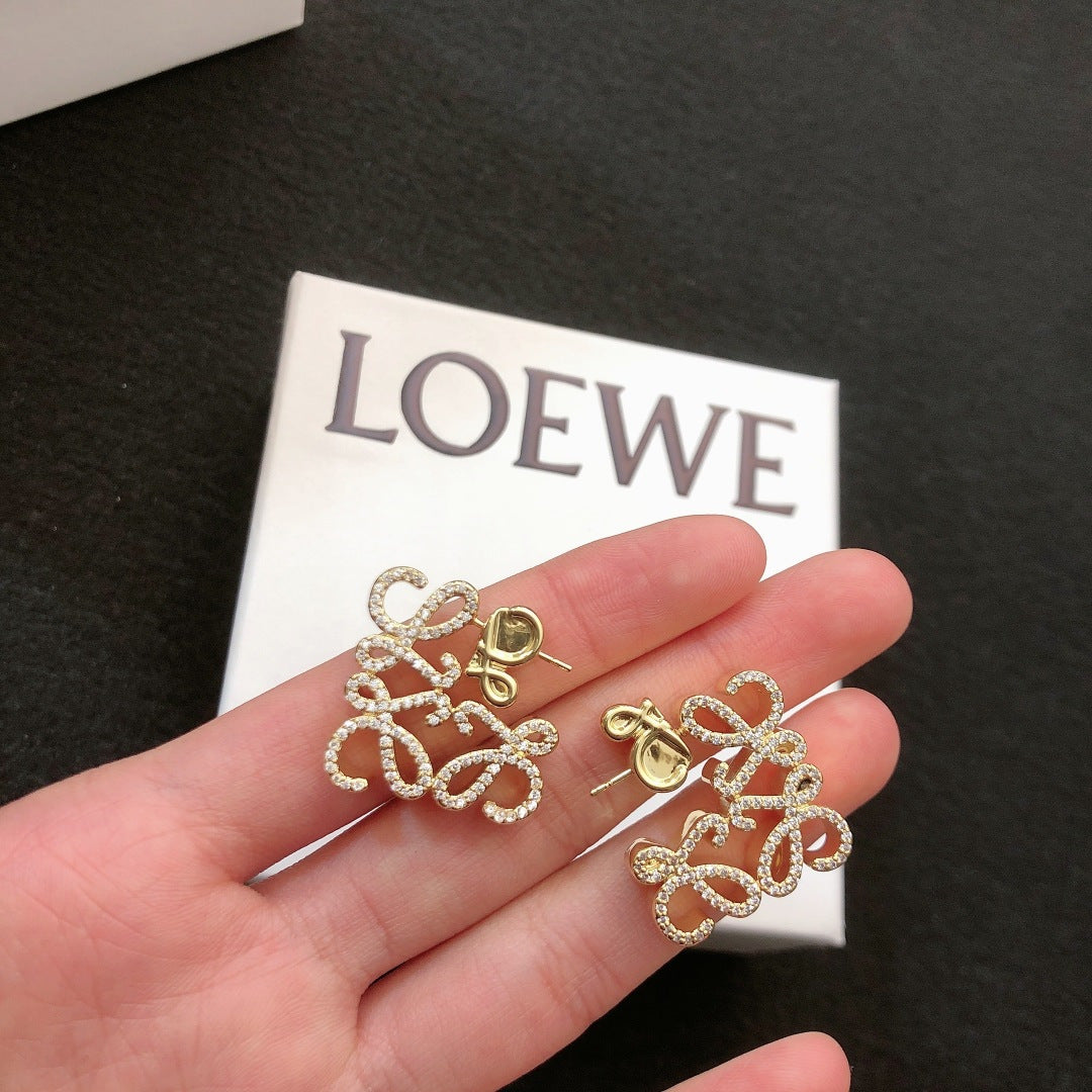 Loewe Crystal Anagram Sculptural Earrings - product image 6