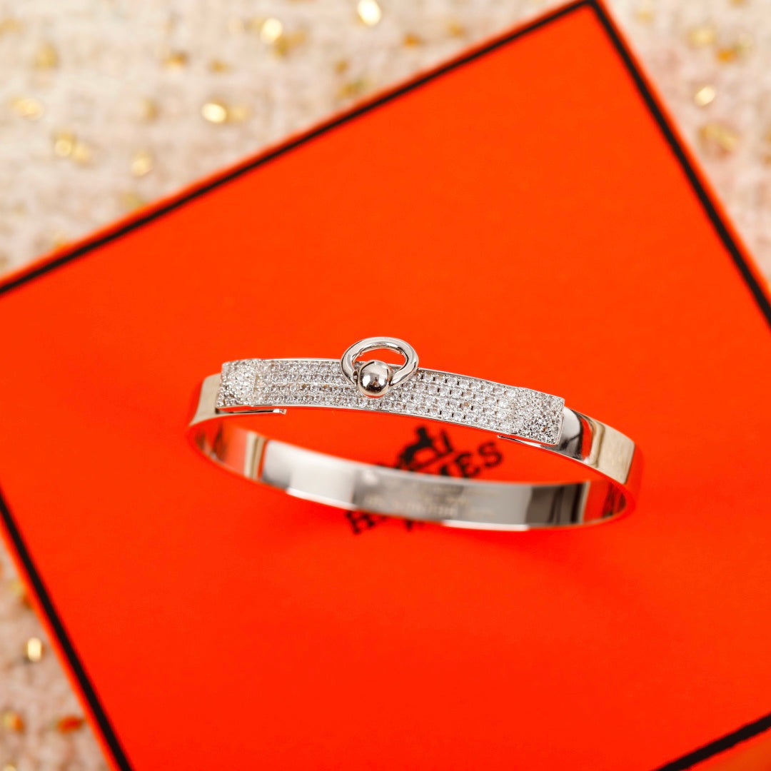 Hermès Silver-Tone Crystal Spike Bangle - album image 3