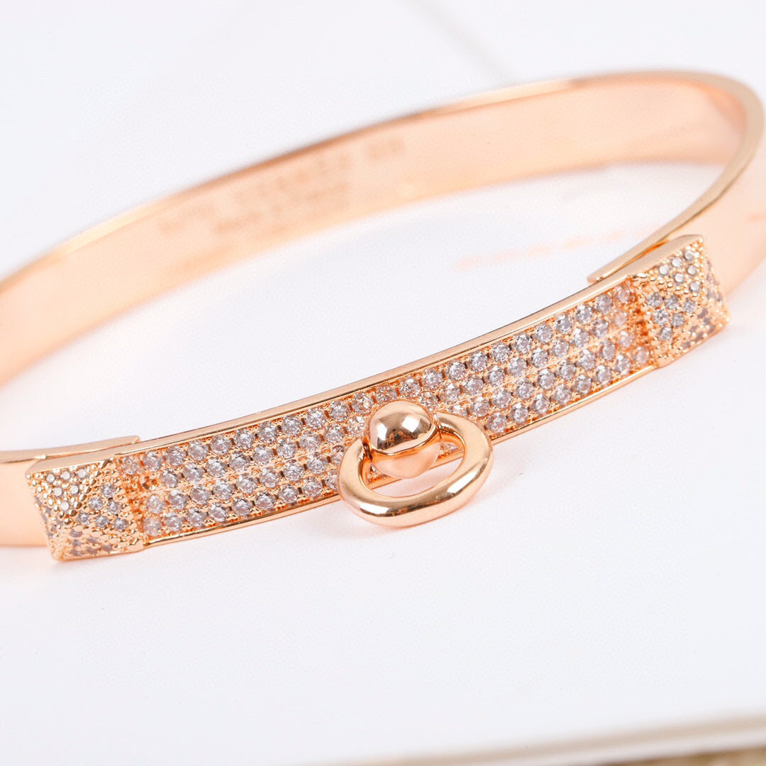 Hermès Silver-Tone Crystal Spike Bangle - album image 4