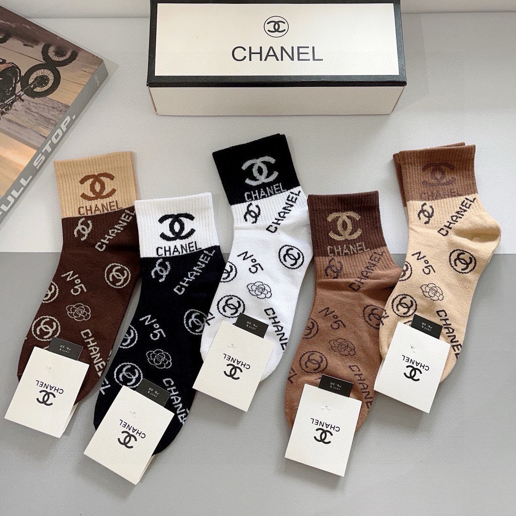 Chanel allover emblem assortment crew socks - view 2