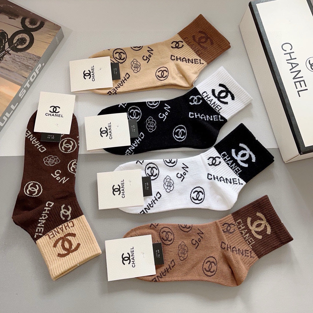 Chanel allover emblem assortment crew socks - view 9