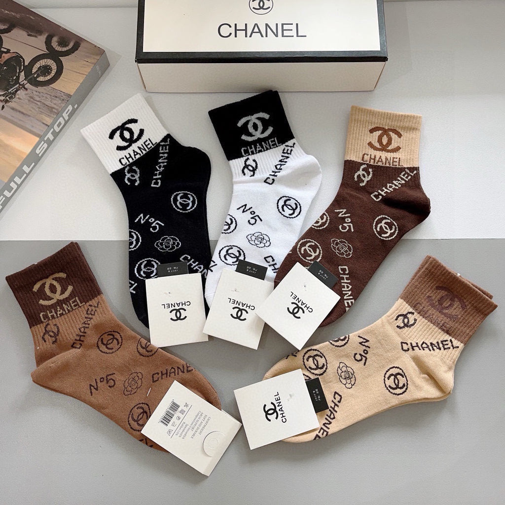 Chanel allover emblem assortment crew socks - view 8