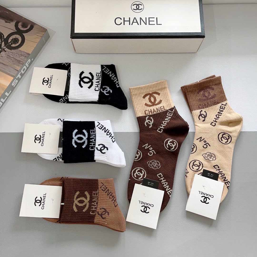 Chanel allover emblem assortment crew socks - view 7