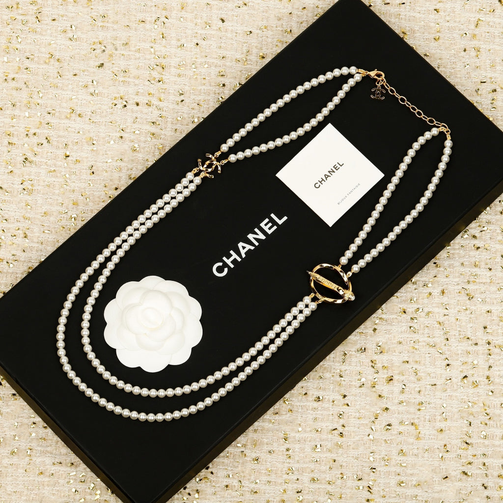 Chanel Interlocking C Pencil Pearl Necklace - album image 1