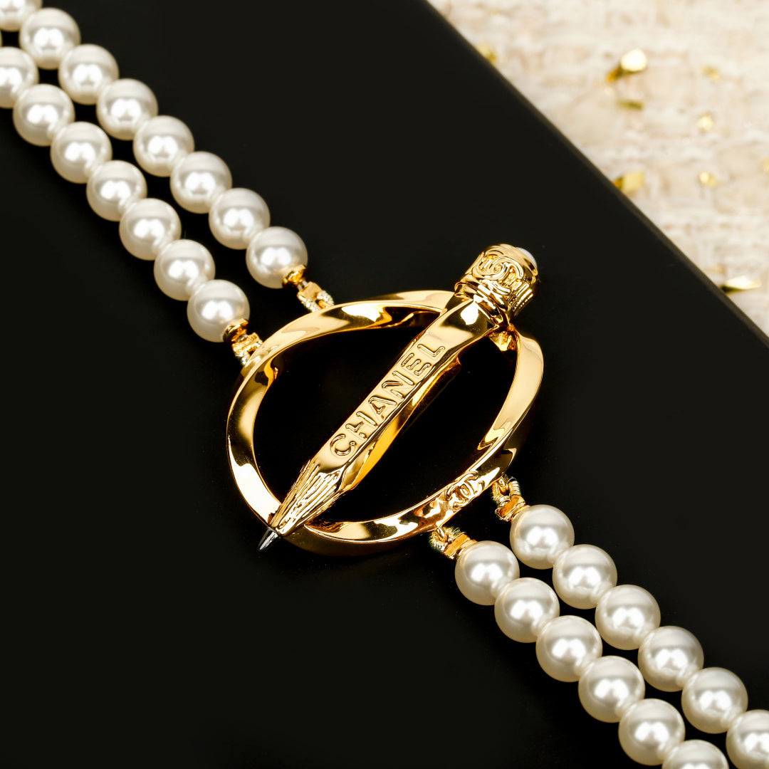 Chanel Interlocking C Pencil Pearl Necklace - album image 3