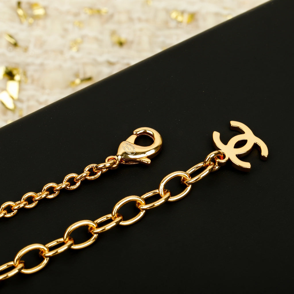 Chanel Interlocking C Gold-Tone Multicolor Crystal Accent Necklace - album image 5