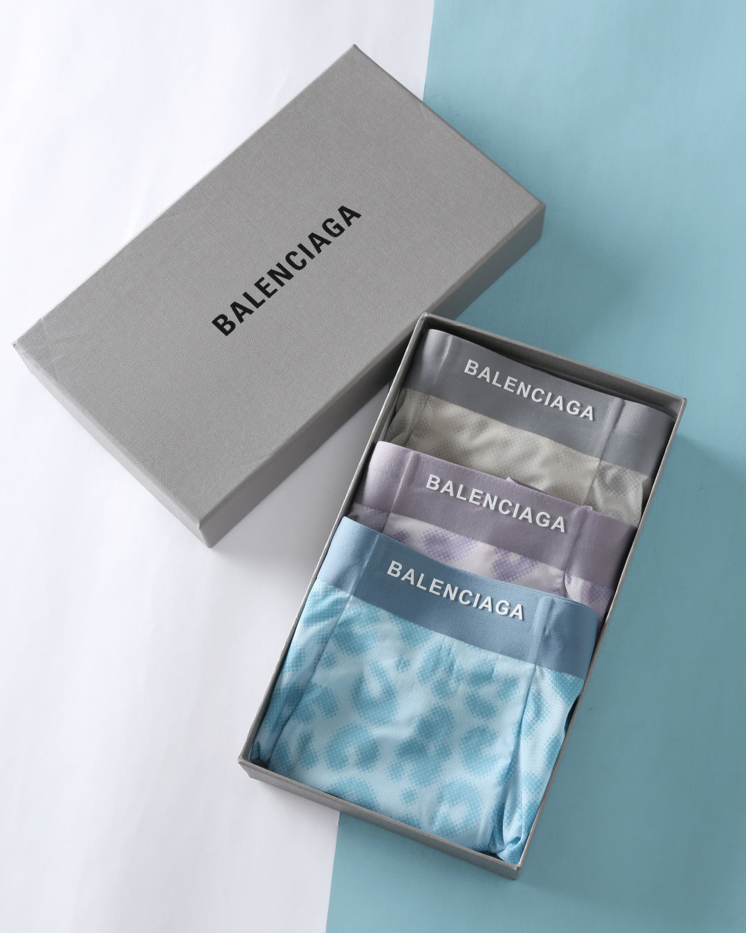 Balenciaga blue abstract print boxer briefs - view 1