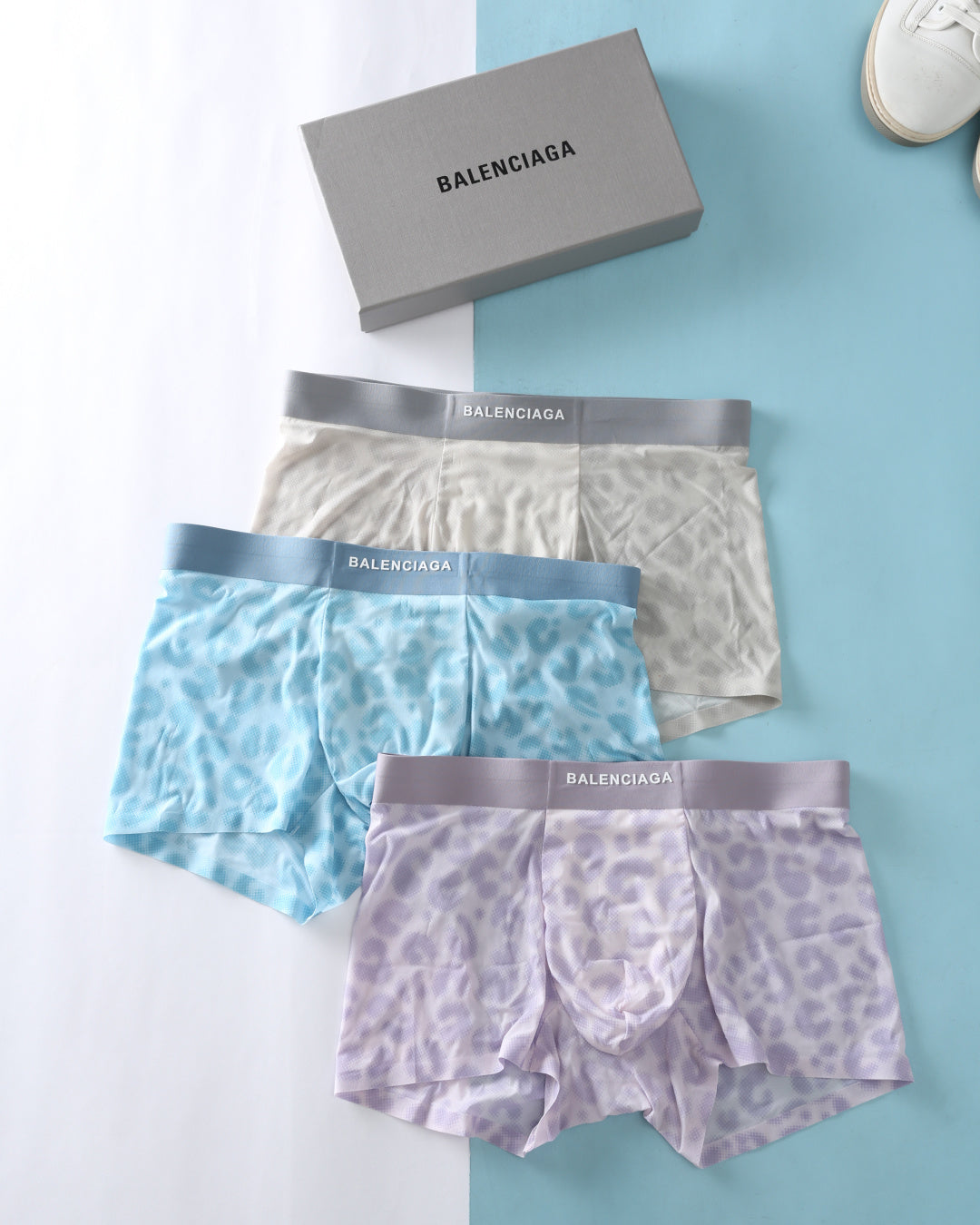 Balenciaga blue abstract print boxer briefs - view 2
