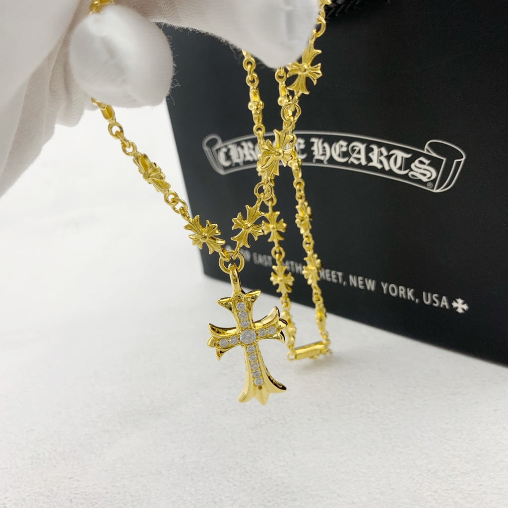Chrome Hearts Gold-Tone Bright Cross Necklace - album image 4