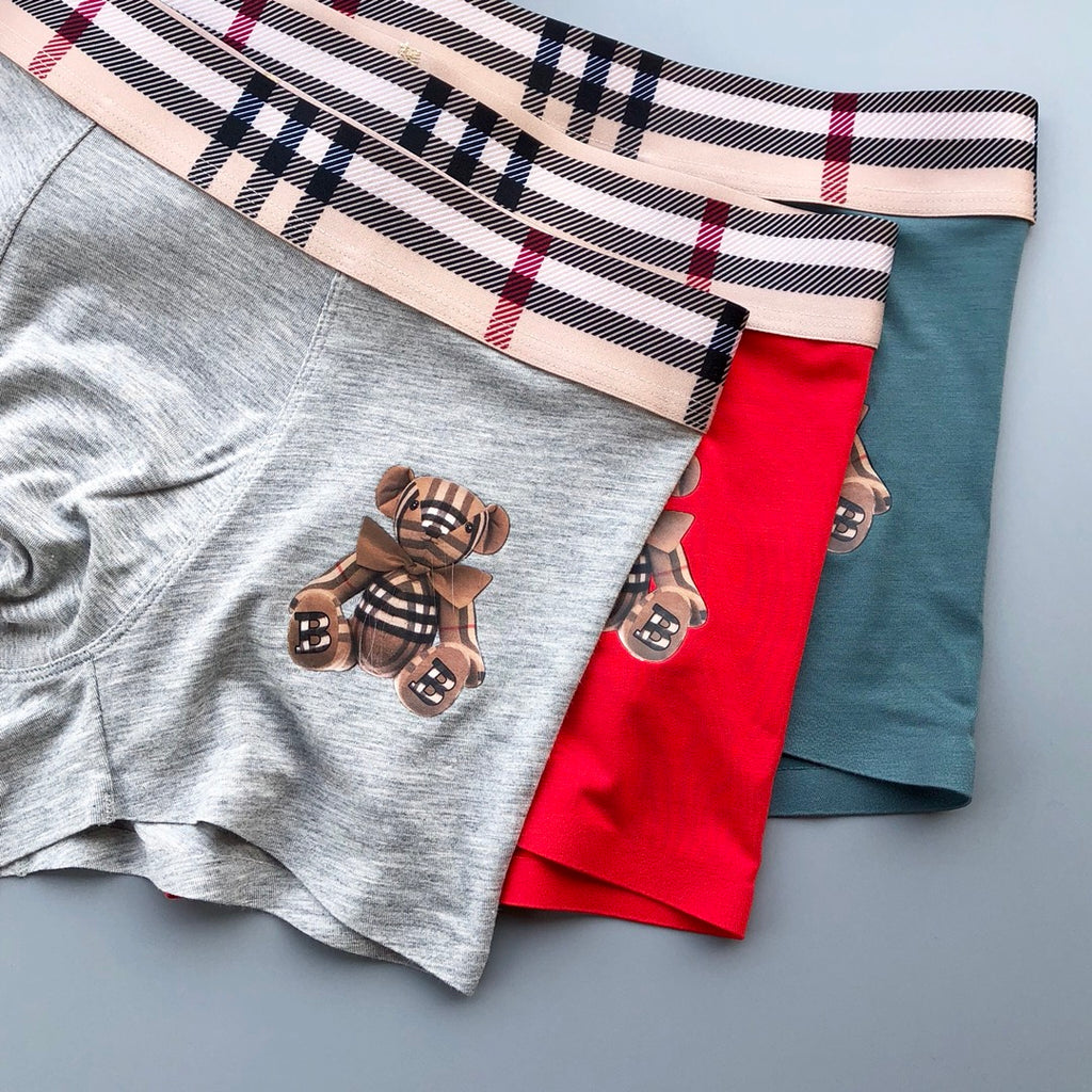 Burberry check waist teddy emblem boxer briefs - view 3