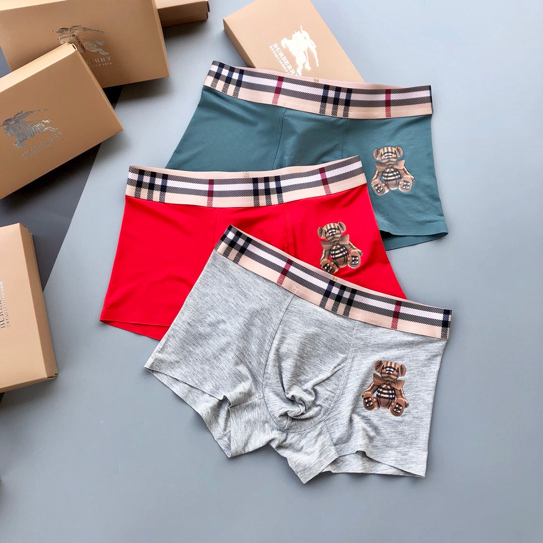 Burberry check waist teddy emblem boxer briefs - view 1