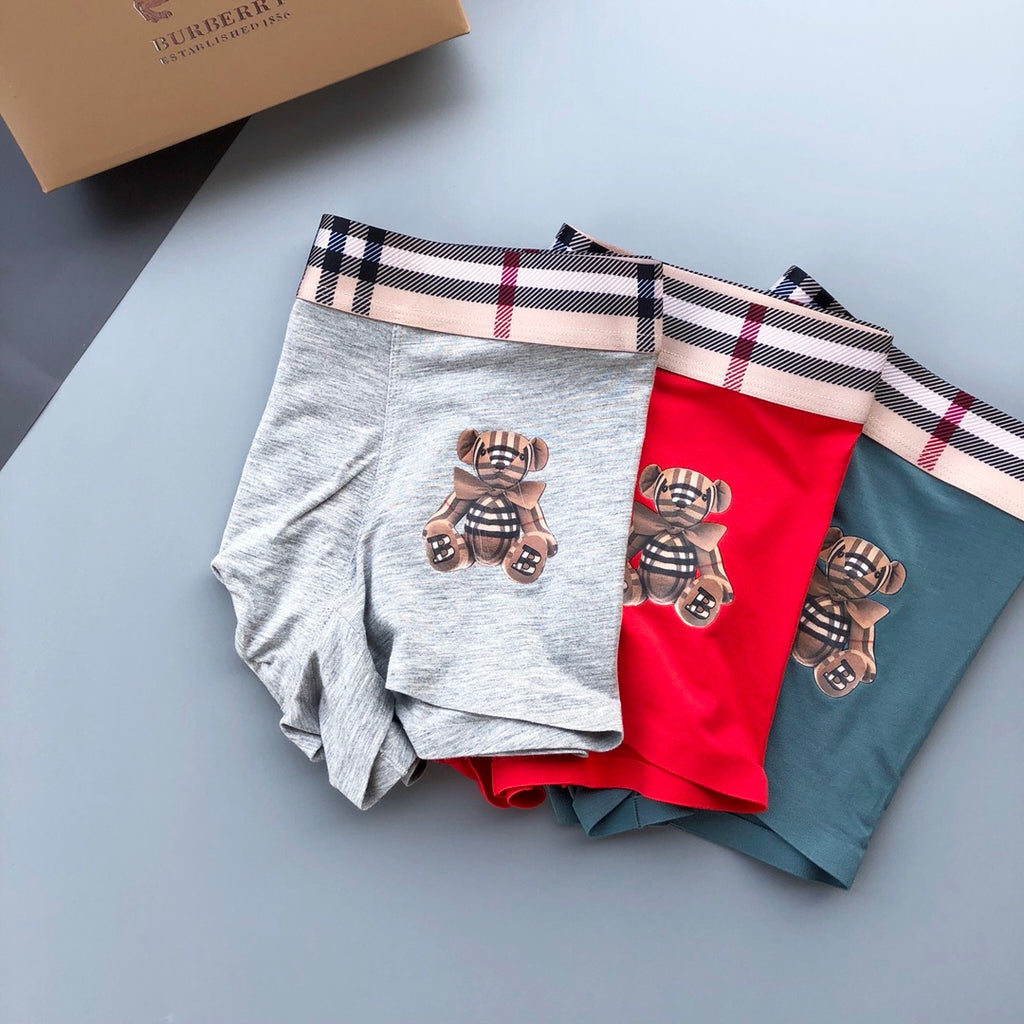 Burberry check waist teddy emblem boxer briefs - view 4