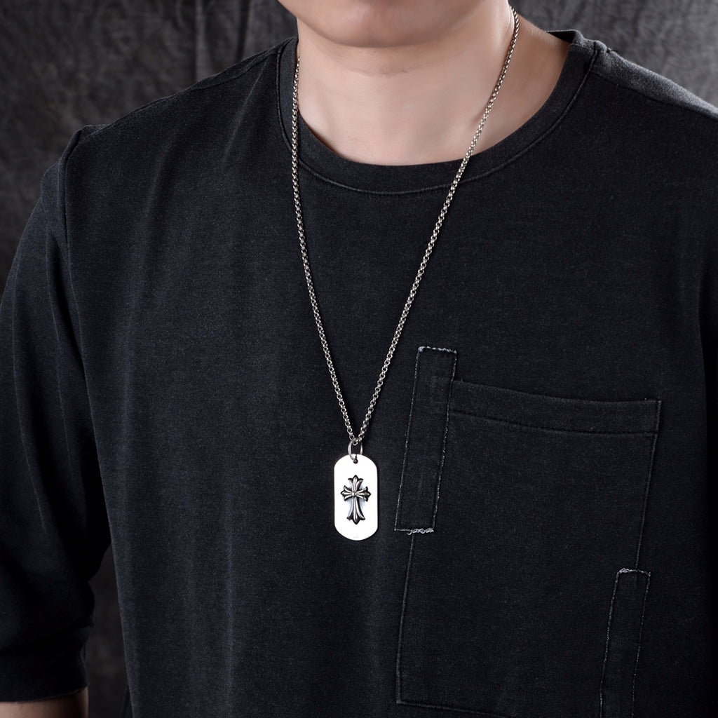 Chrome Hearts Cross Relief Dog Tag Necklace - album image 5