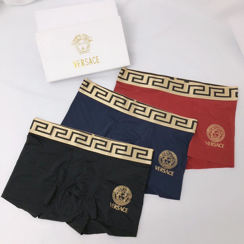 Versace gold circle greek key boxer briefs - view 1