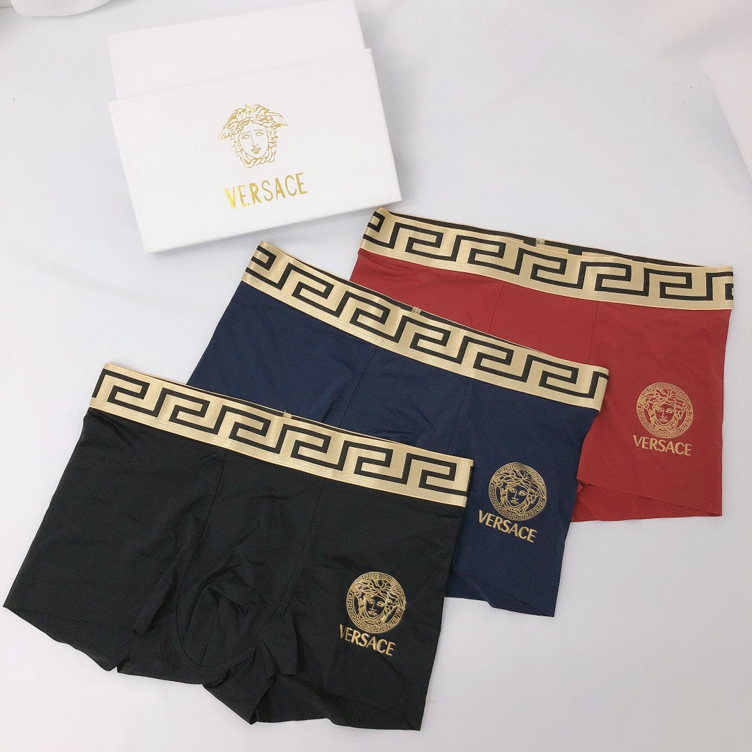 Versace gold circle greek key boxer briefs - view 1