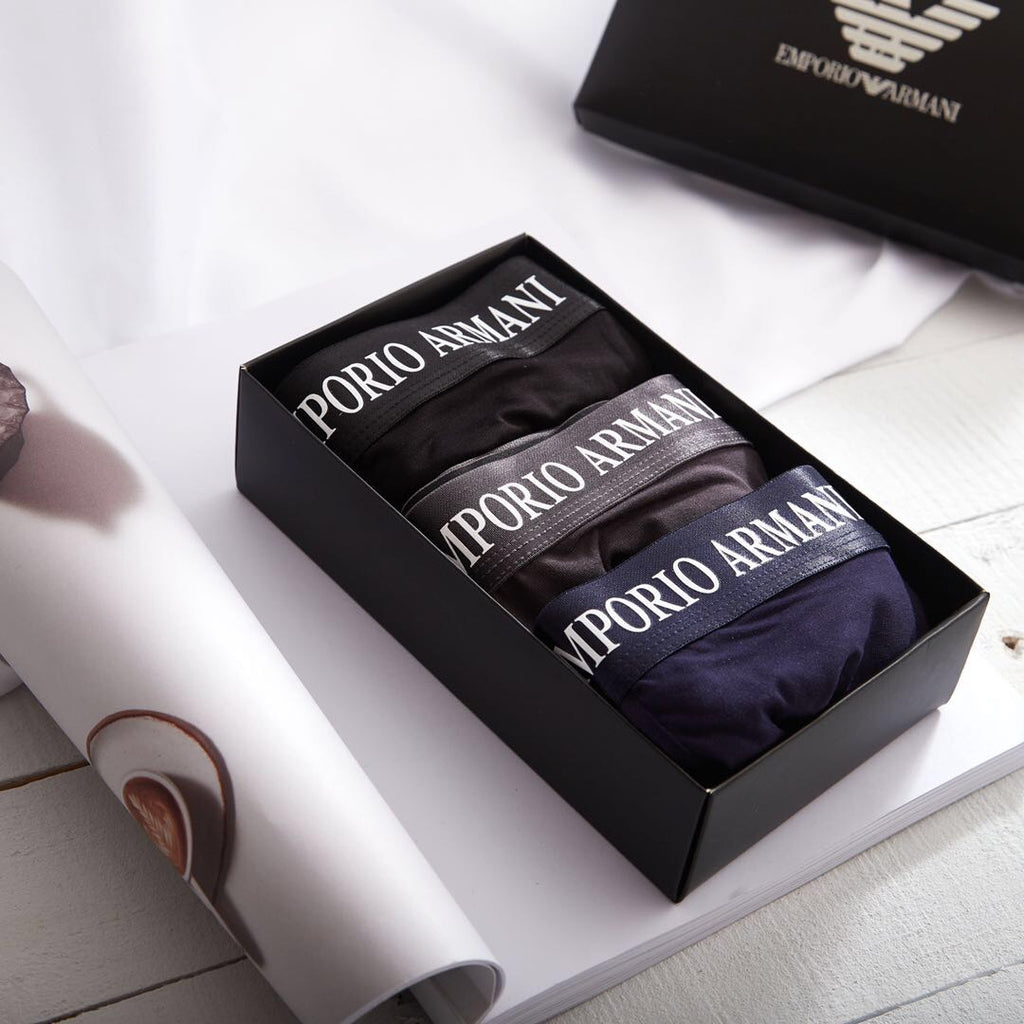 Armani Men's Boxed Wordmark Underwear - Box of 3 Pieces - image 1