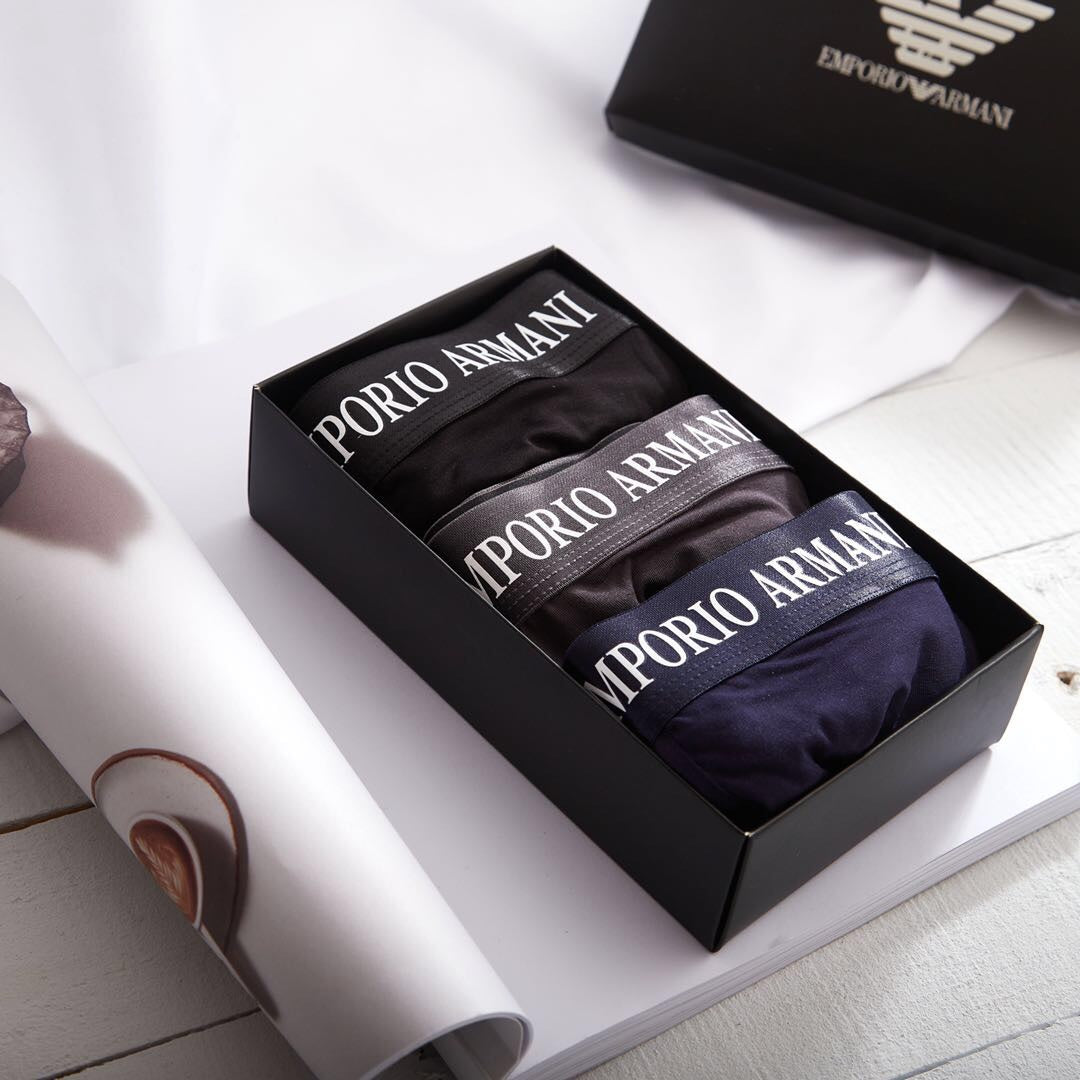 Armani Men's Boxed Wordmark Underwear - Box of 3 Pieces - image 1