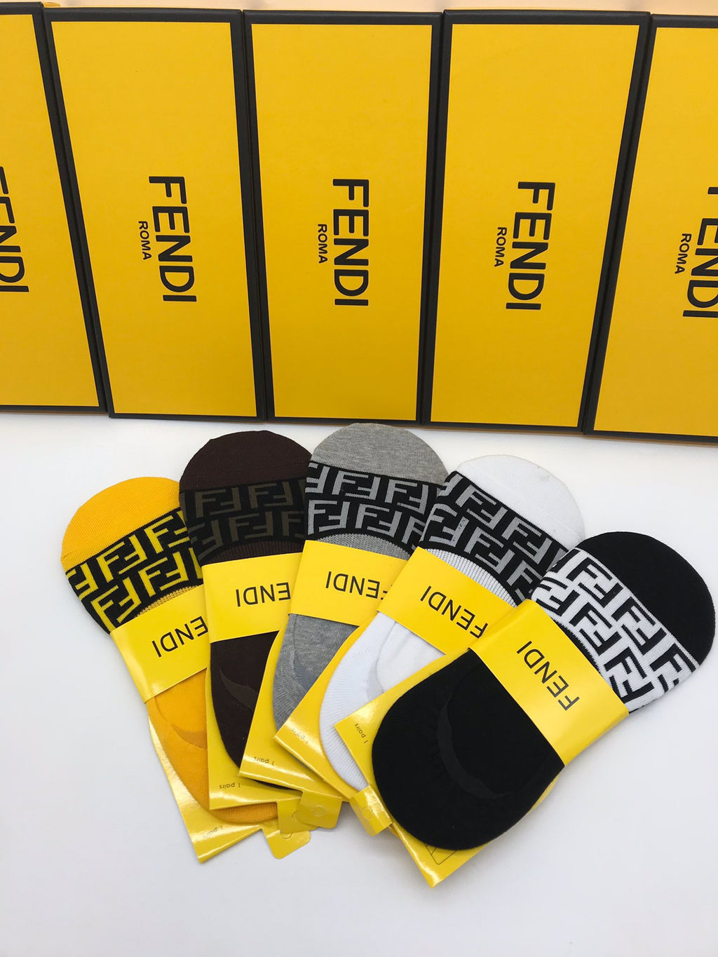Fendi front ff letter pattern ankle socks - view 2