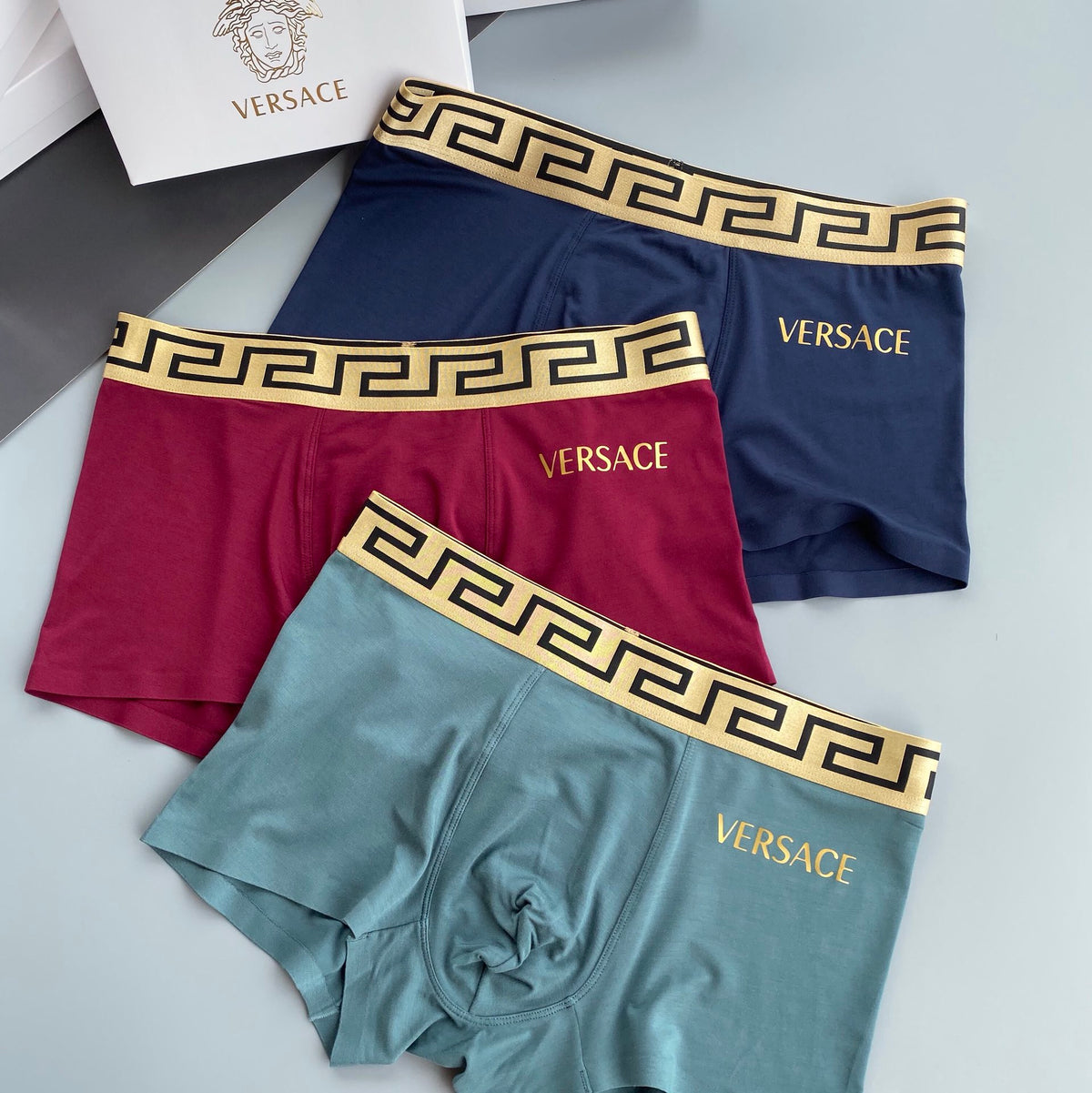 Versace gold lettered side boxer briefs - view 1