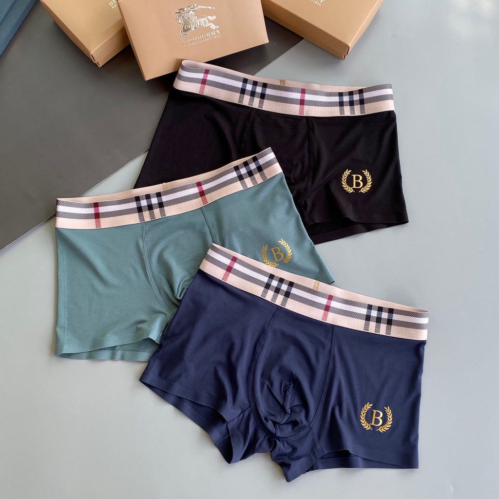Burberry check waist gold circle b boxer briefs - view 1