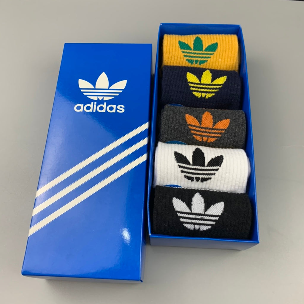 Adidas Mustard Retro Stripe Socks - Boxed Set of 5 Pairs - image 6