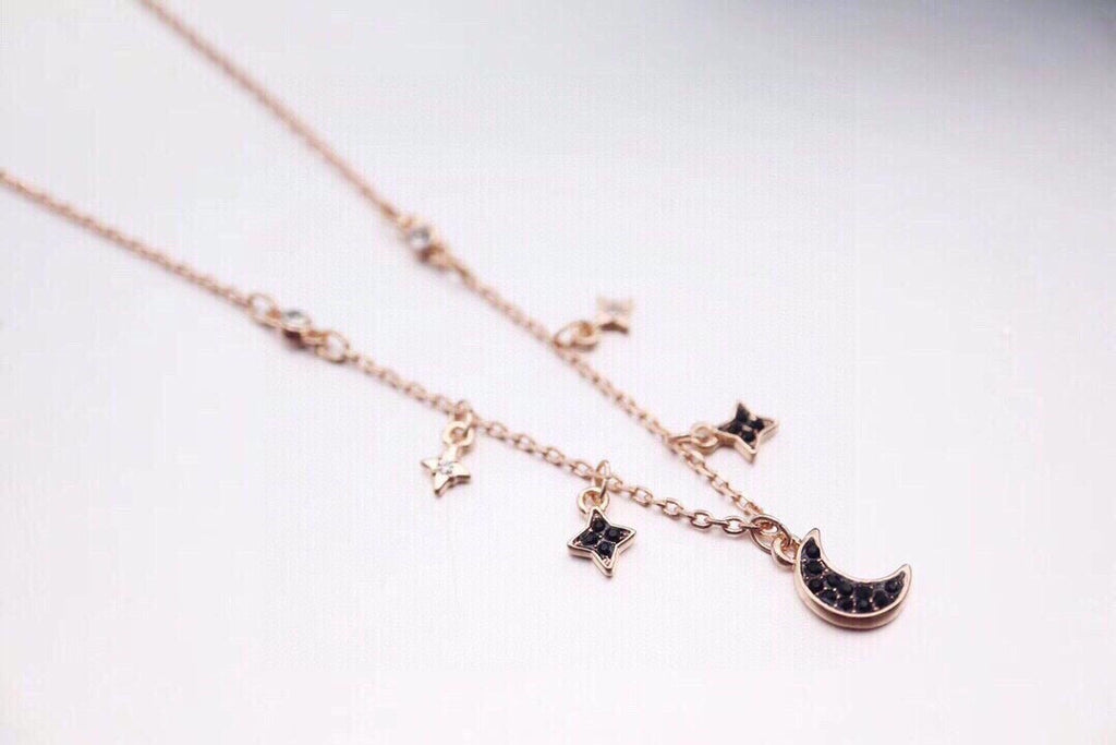 Swarovski Rose Gold-Tone Star and Crescent Necklace - album image 7