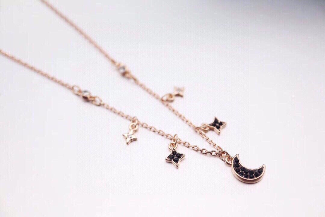 Swarovski Rose Gold-Tone Star and Crescent Necklace - album image 7