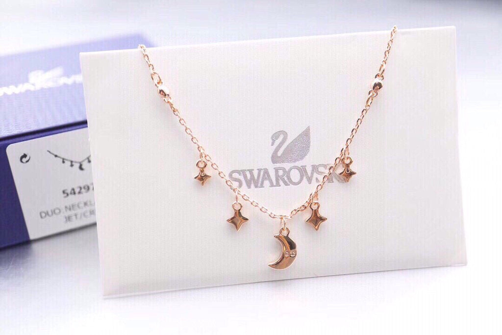 Swarovski Rose Gold-Tone Star and Crescent Necklace - album image 6