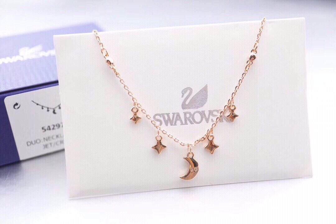Swarovski Rose Gold-Tone Star and Crescent Necklace - album image 6