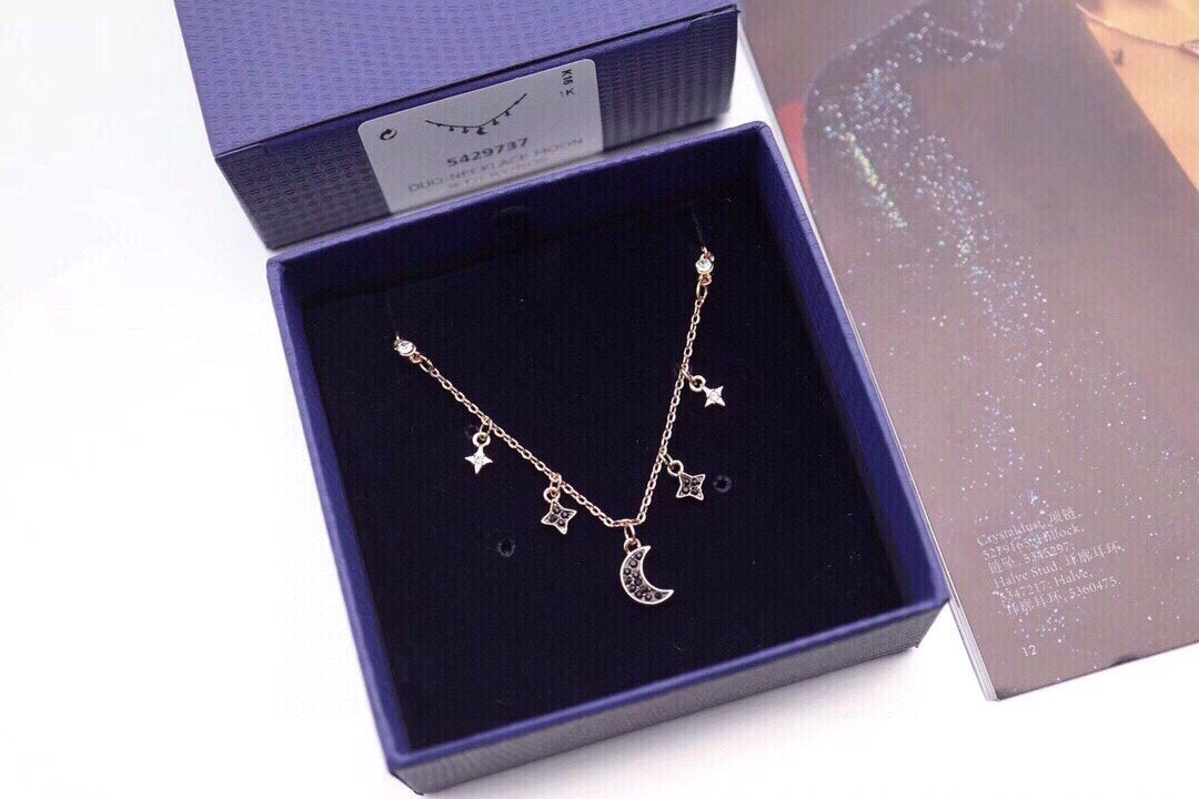 Swarovski Rose Gold-Tone Star and Crescent Necklace - album image 1