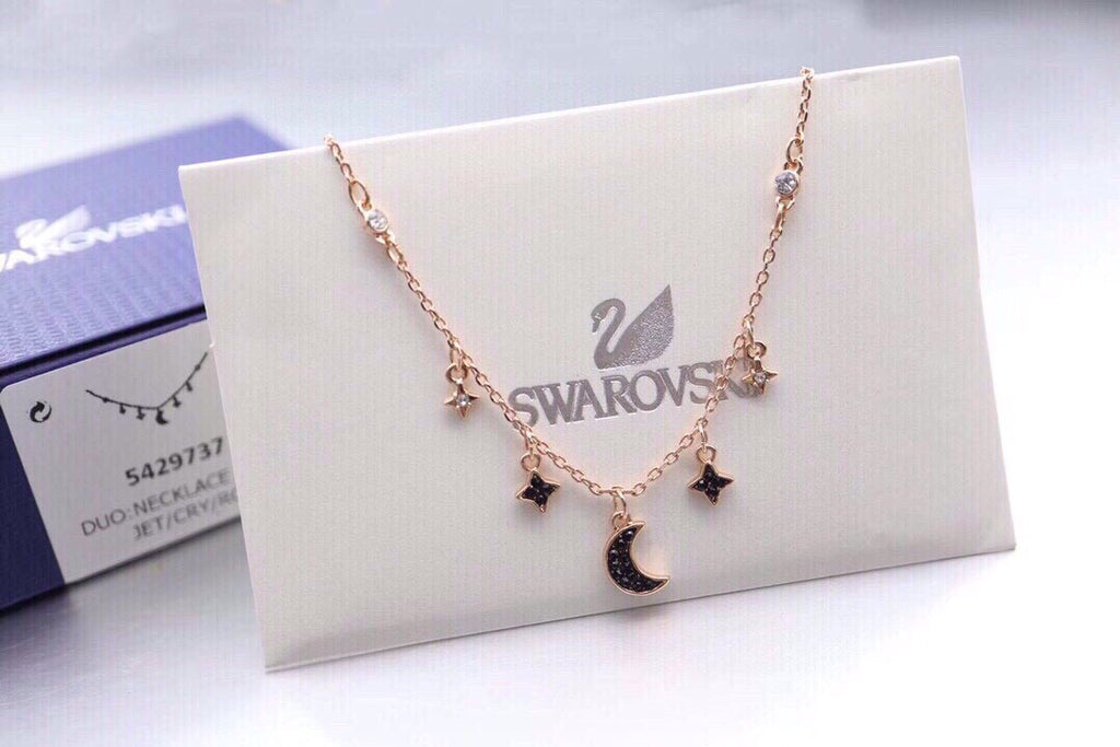 Swarovski Rose Gold-Tone Star and Crescent Necklace - album image 4