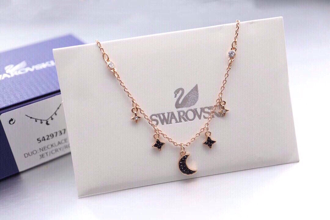 Swarovski Rose Gold-Tone Star and Crescent Necklace - album image 4