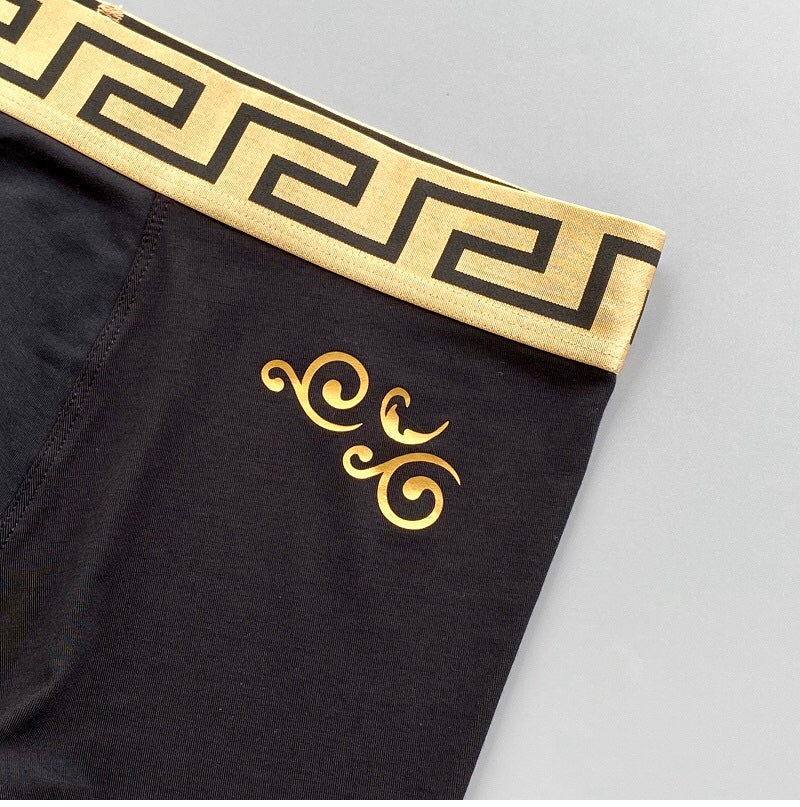 Versace gold scroll motif boxer briefs - view 6