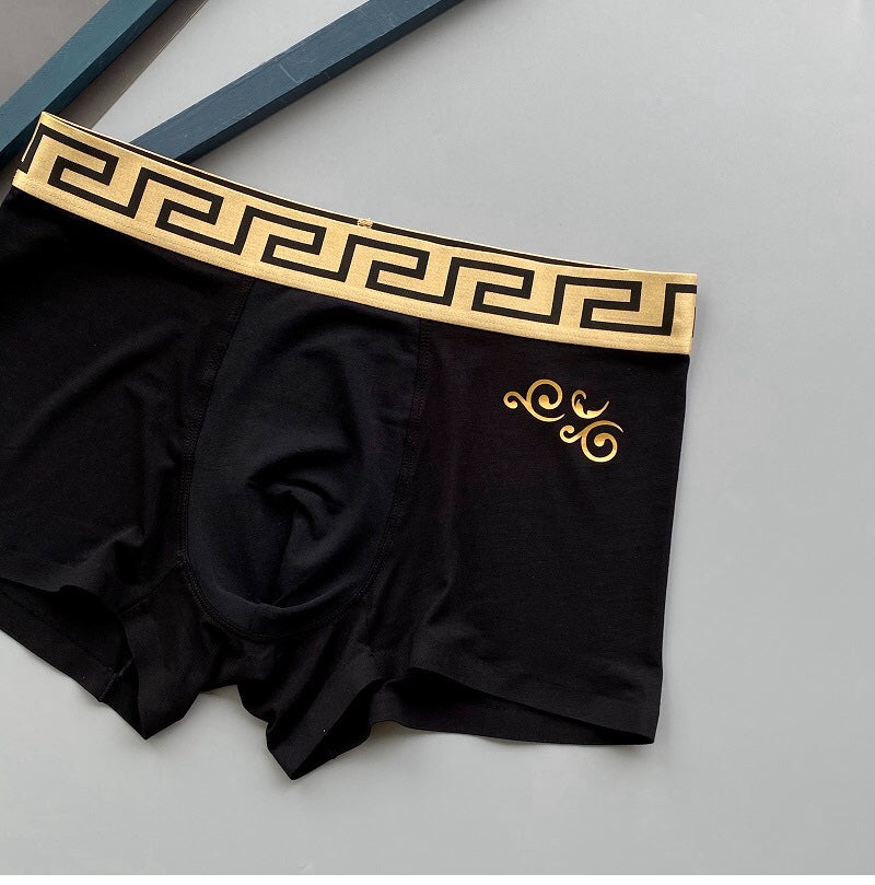 Versace gold scroll motif boxer briefs - view 5