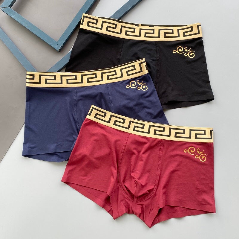 Versace gold scroll motif boxer briefs - view 2