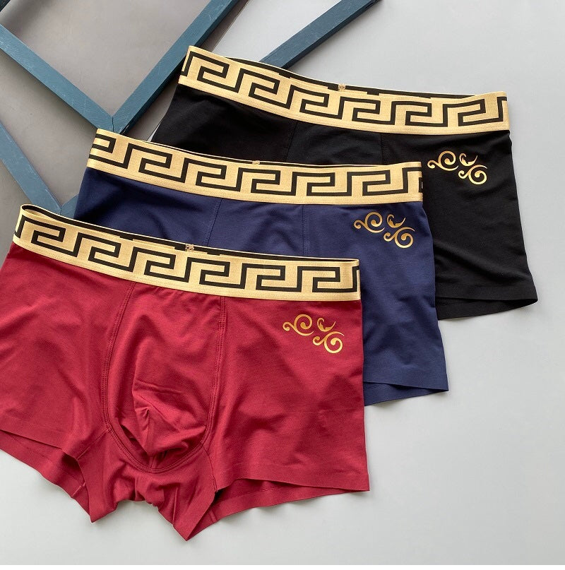 Versace gold scroll motif boxer briefs - view 3