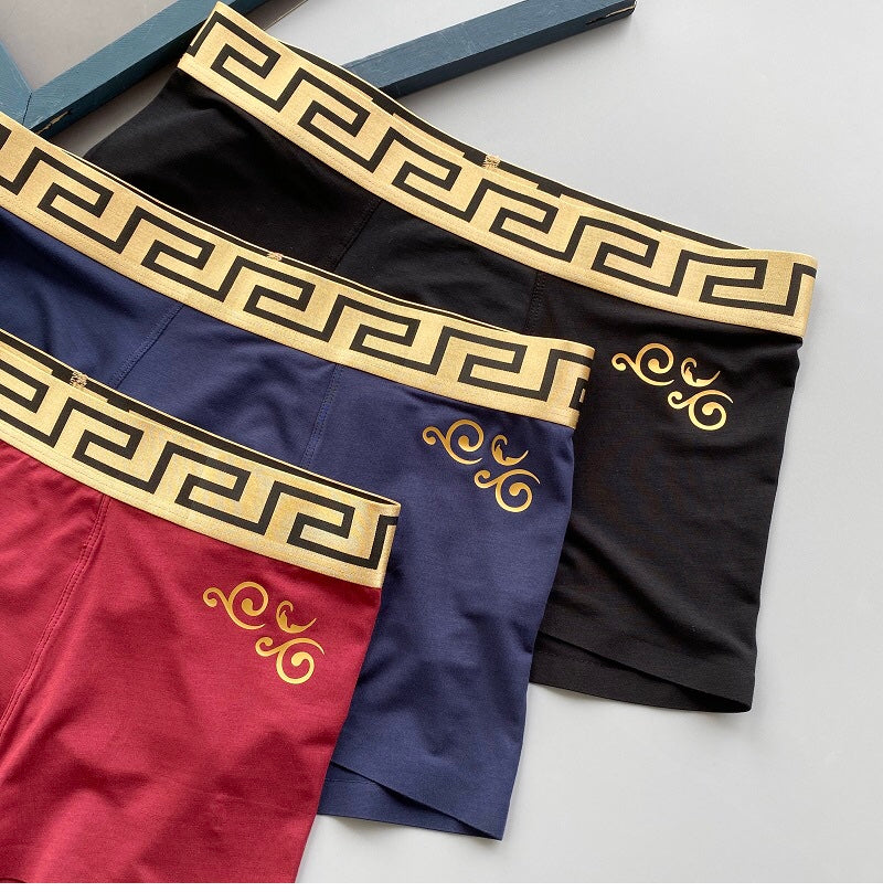 Versace gold scroll motif boxer briefs - view 4