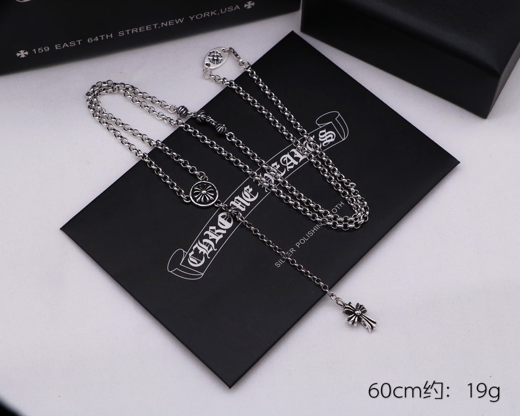 Chrome Hearts Slender Cross Station Necklace - album image 3