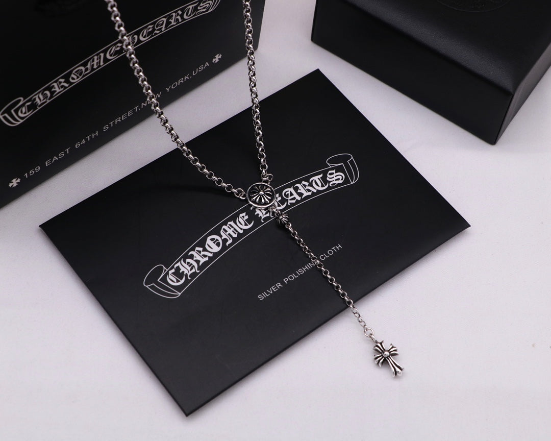 Chrome Hearts Silver-Tone Cross Pendant Necklace - album image 1