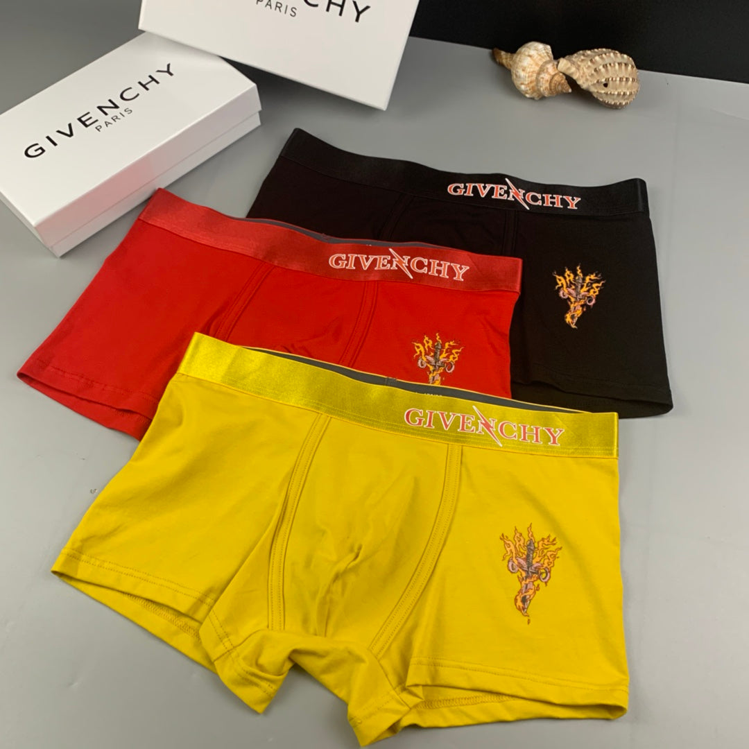 Givenchy yellow floral side emblem boxer briefs - view 4