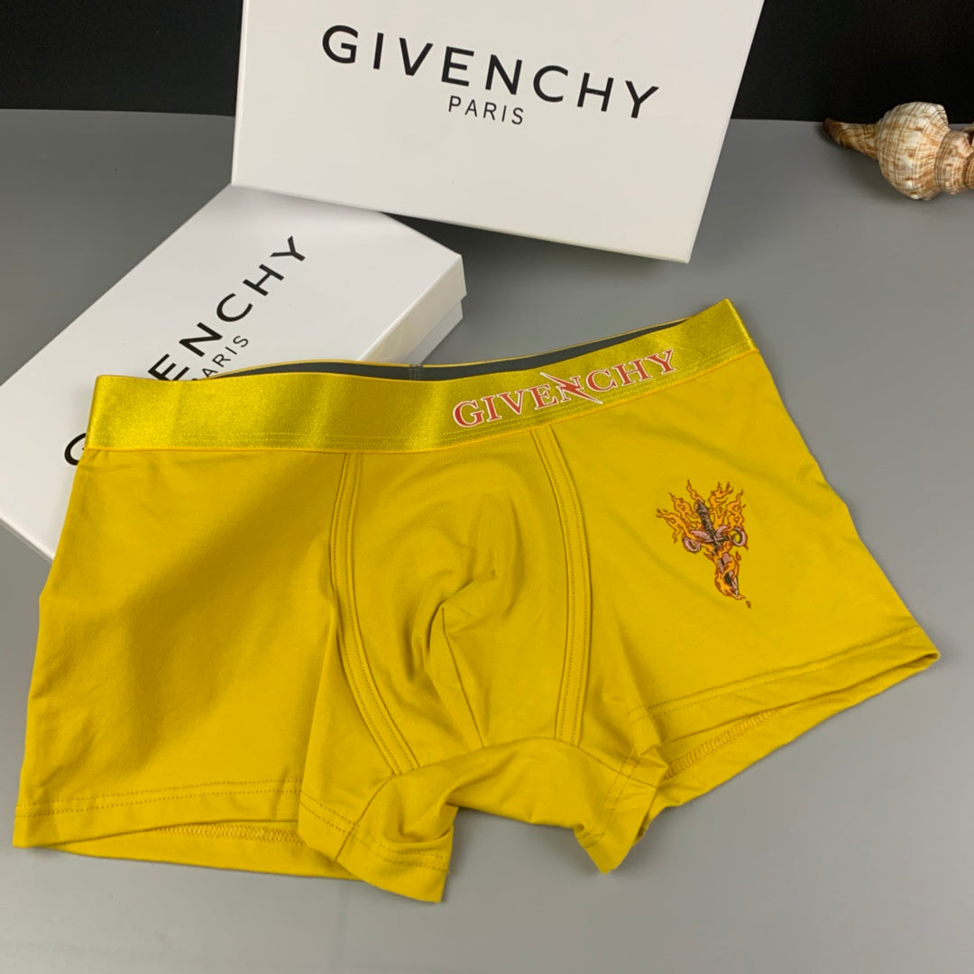 Givenchy yellow floral side emblem boxer briefs - view 1