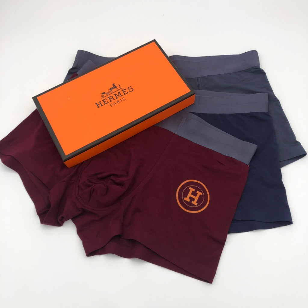 Hermes outlined h burgundy mix trunks, image 3