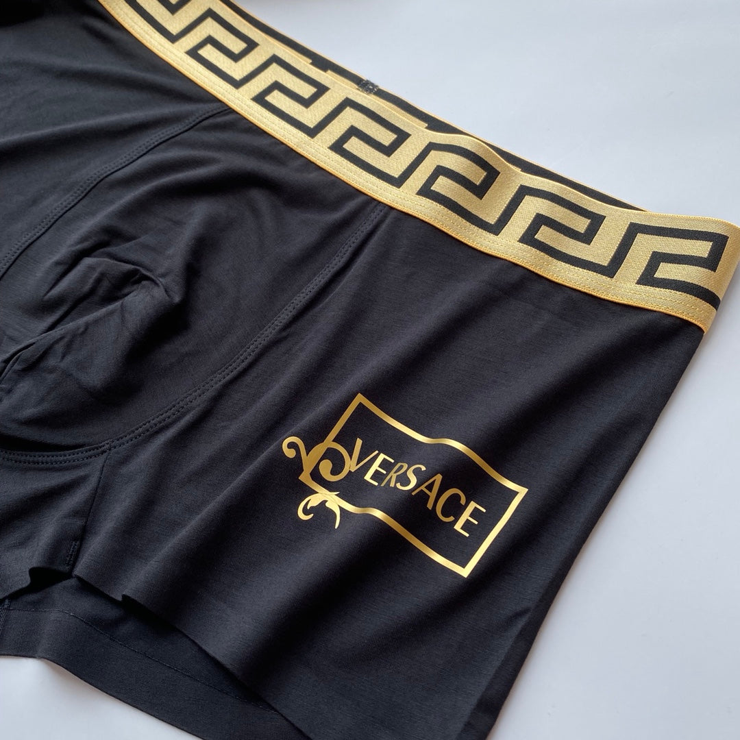 Versace framed gold wordmark boxer briefs - view 7