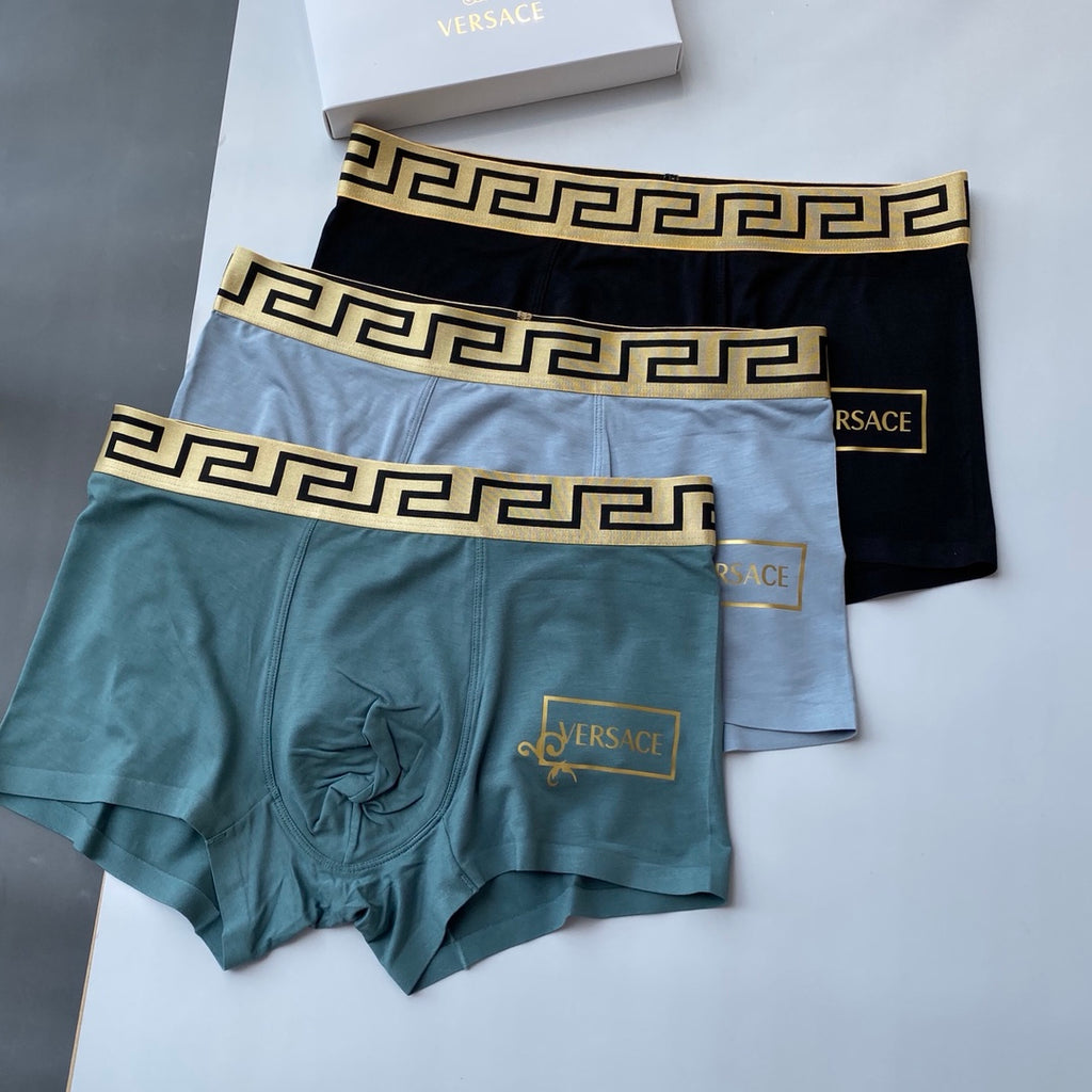 Versace framed gold wordmark boxer briefs - view 3