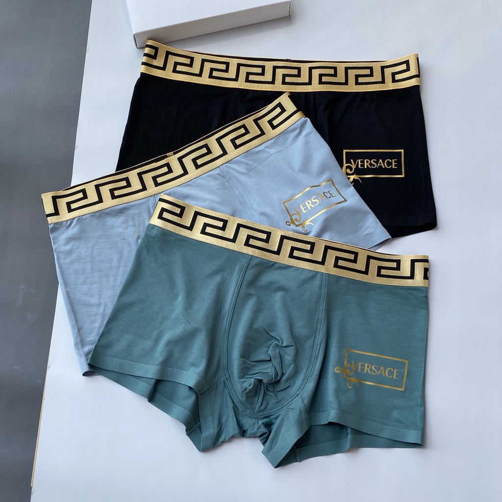 Versace framed gold wordmark boxer briefs - view 1