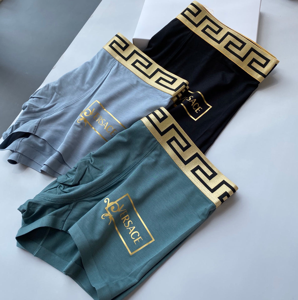 Versace framed gold wordmark boxer briefs - view 2