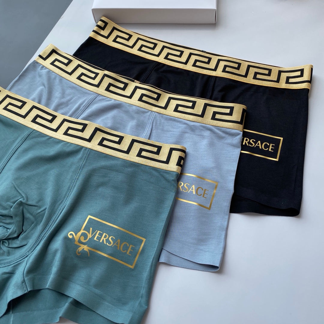 Versace framed gold wordmark boxer briefs - view 4