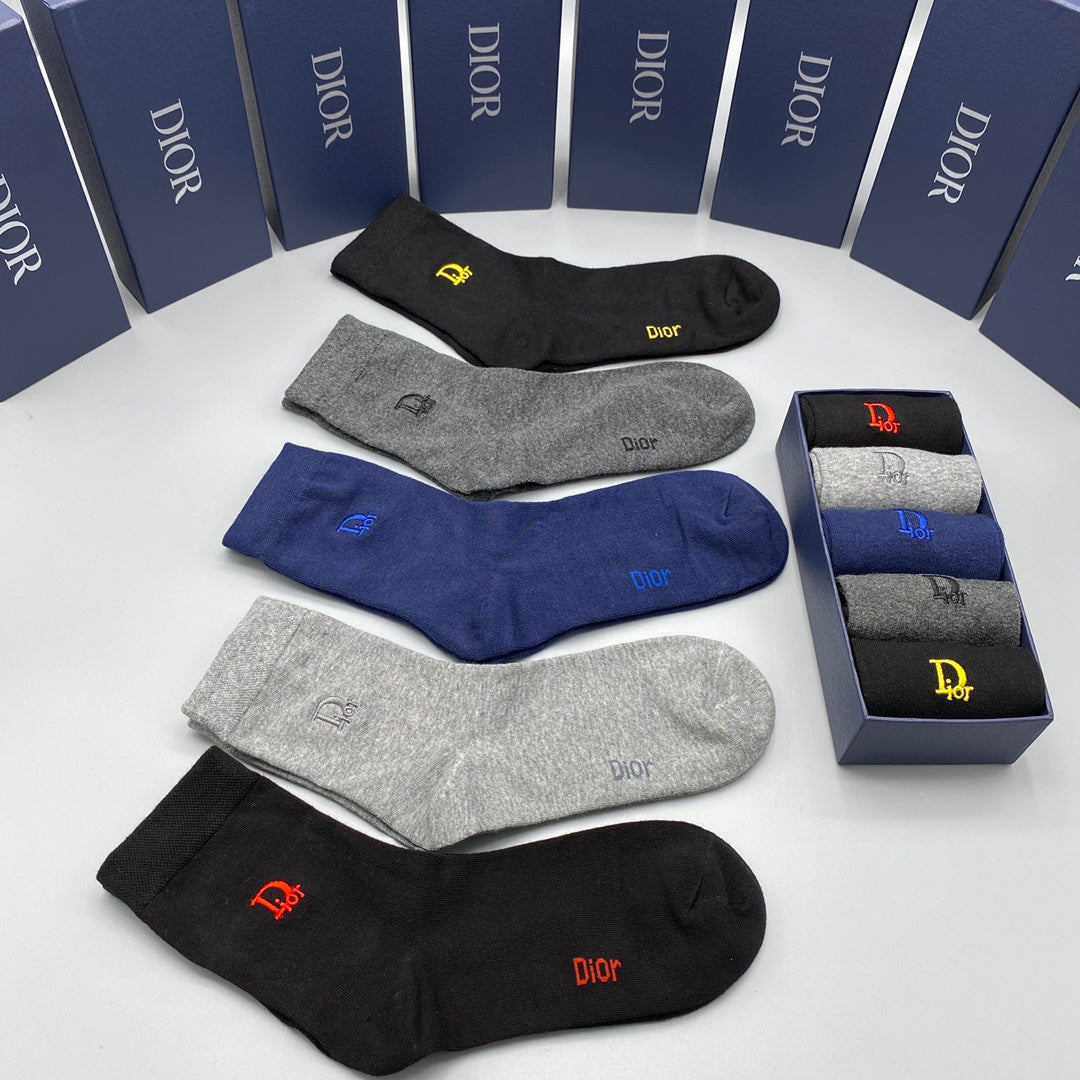 Dior small colored emblems crew socks - view 2