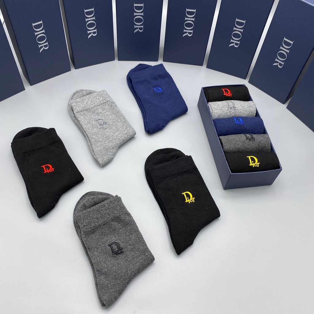 Dior small colored emblems crew socks - view 3