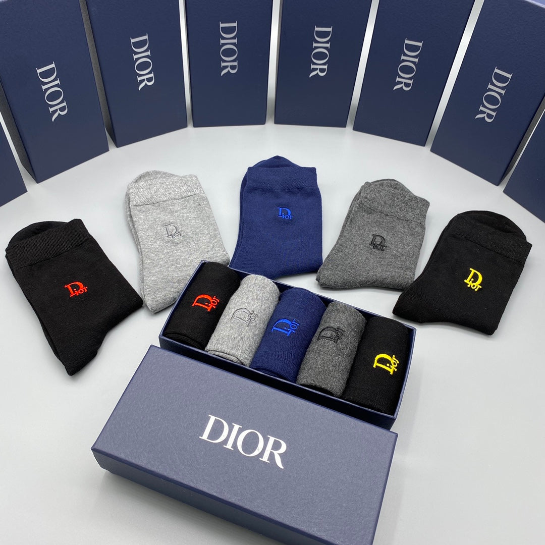 Dior small colored emblems crew socks - view 8